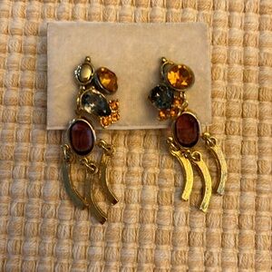 Earrings- vintage hanging gemstone earrings